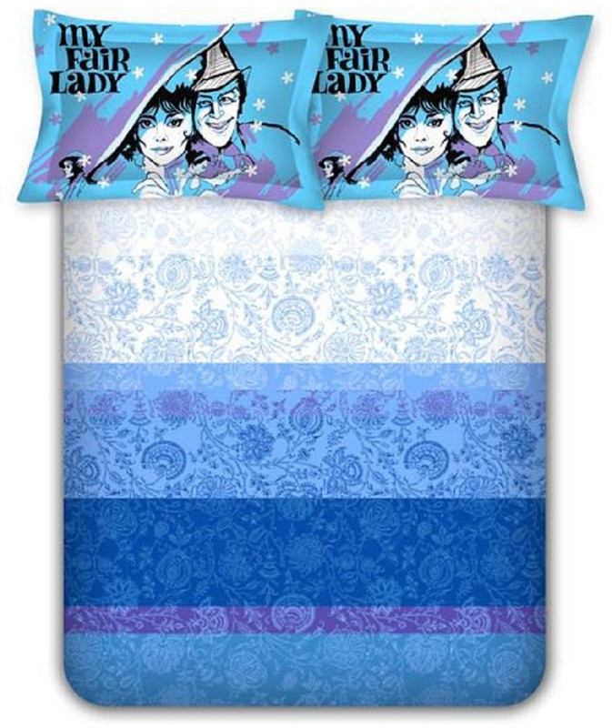 Raymond Home Cotton Double King Floral Bedsheet(1 Double Bedsheet With Two Pillow Covers, Blue)