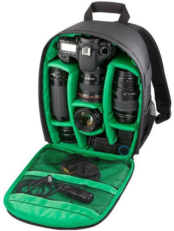 Smiledrive Waterproof DSLR Backpack Camera Bag, Lens Accessories Carry Case for Nikon, Canon, Olympus, Pentax & Others-Ideal for Professional Photographers (Green) Camera Bag(Black)