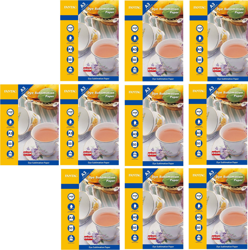 fantac Matte Coated Dye Sublimation Paper Plain A3 Sublimation Mug Printing Paper(Set of 10, White)