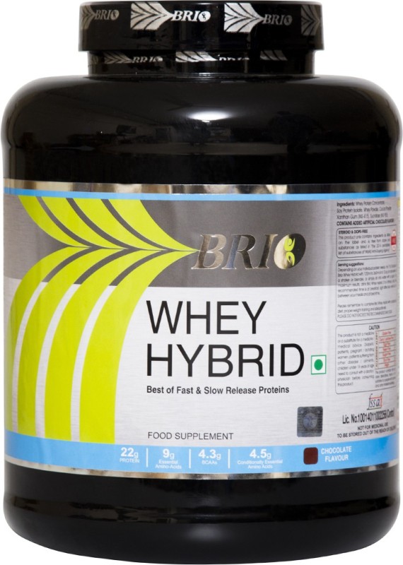 Brio Whey Hybrid Whey Protein(2 kg, Chocolate) RS.2500 (43.00% Off) - Flipkart