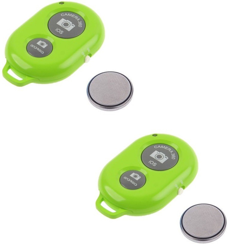 ReTrack SET OF 2PC Camera Wireless Bluetooth Remote Controler Shutter For Selfie Stick-Tripod-Samrt Phone Camera Remote Control(Green)