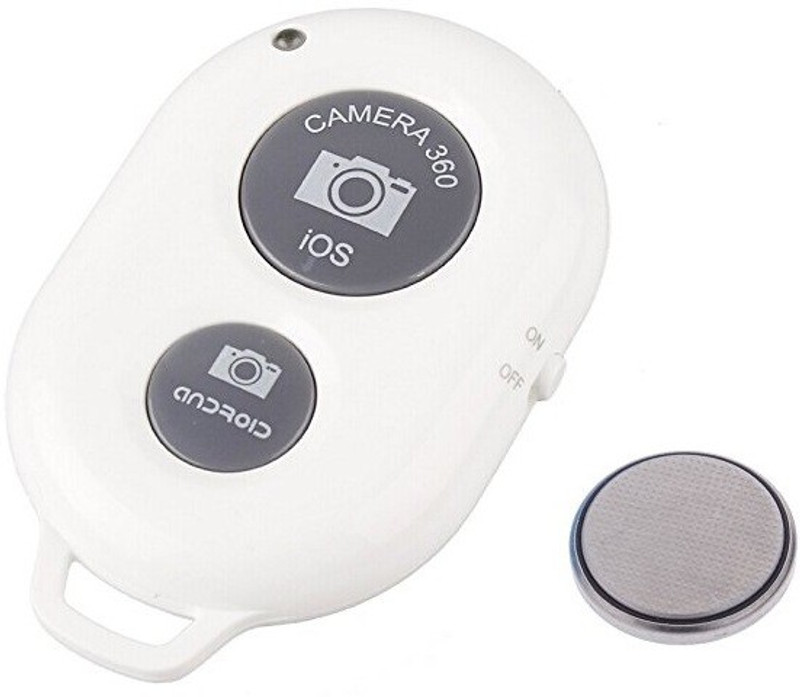 ReTrack Camera Wireless Bluetooth Remote Controler Shutter For Selfie Stick-Tripod-Samrt Phone Camera Remote Control(White)