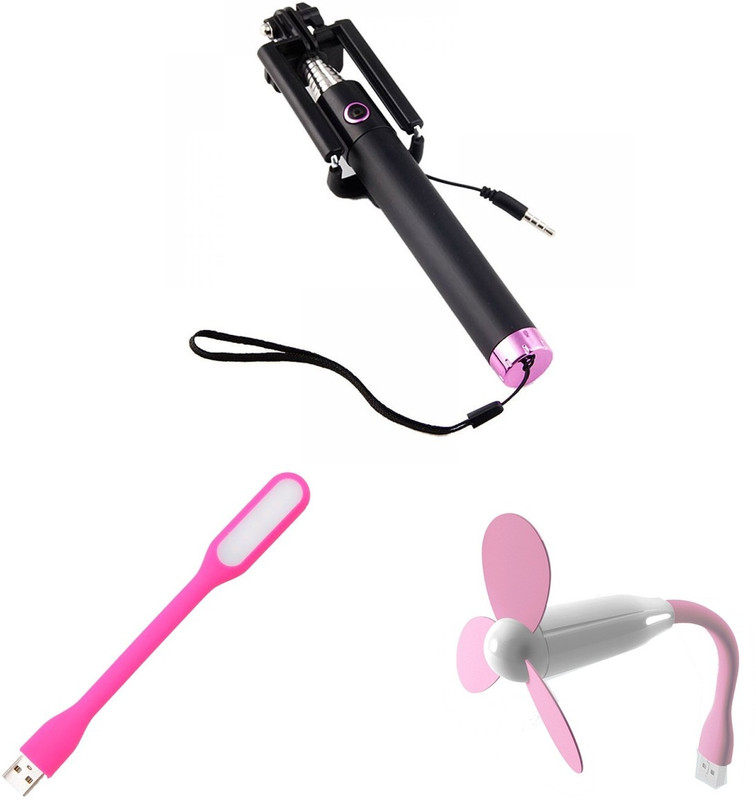 minifox SELFIE STICK, LED LIGHT, USB FAN Combo Set(Multi - Text
Used For: ID, Title)