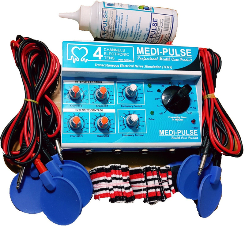 MEDI-PLUSE 4CH TIMMER 60 TENS WITH GEL BOTTLE ( BLUE ) muscle stimulater Electrotherapy Electrotherapy Device(4CH TIMMER 60 TENS WITH GEL BOTTLE ( BLUE ))