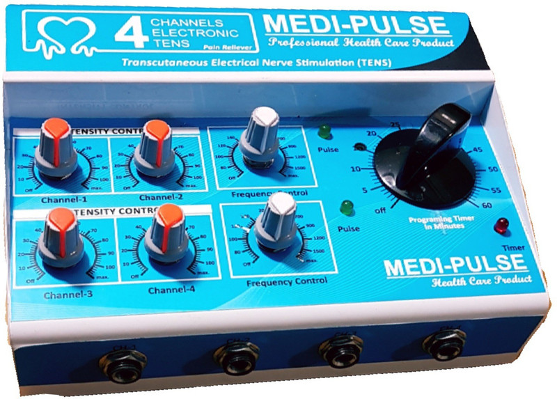 MEDI-PLUSE 4CH TENS WITH TIMMER 60 ( BLUE ) muscle stimulater Electrotherapy Electrotherapy Device(4CH TENS WITH TIMMER 60 ( BLUE ))