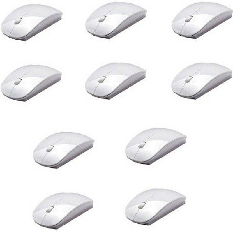 techdeal Set of 10 Ultra Slim Wireless Mouse Wireless Optical Gaming Mouse(USB, White)