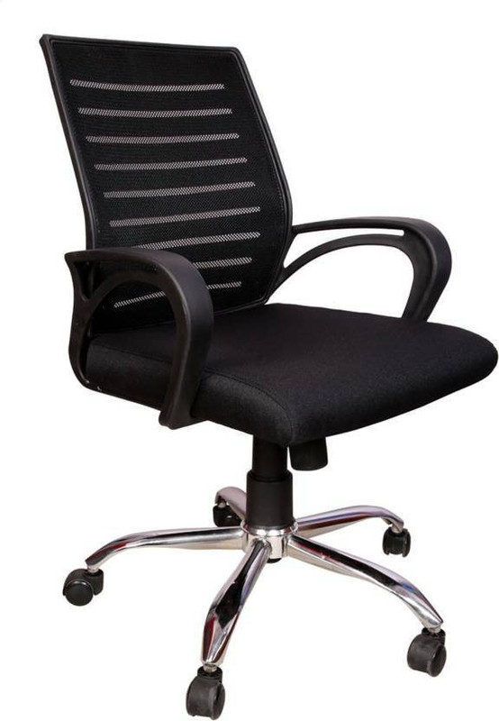 s k modern art Fabric Office Visitor Chair(Black)