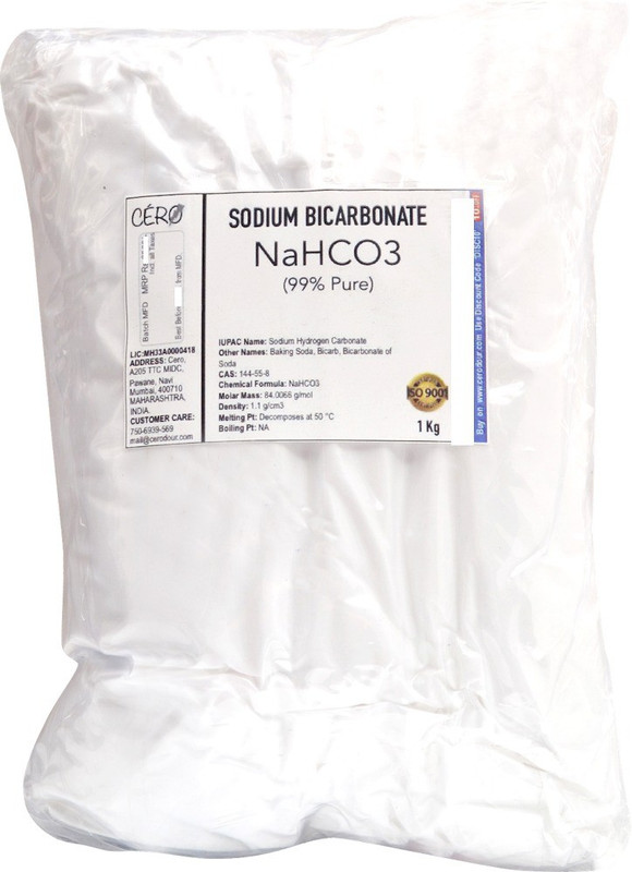 CERO SODIUM BICARBONATE 99%Pure [NaHCO3] CAS: 144-55-8 (1 Kg) Stain Remover RS.1400 (60.00% Off) - Flipkart