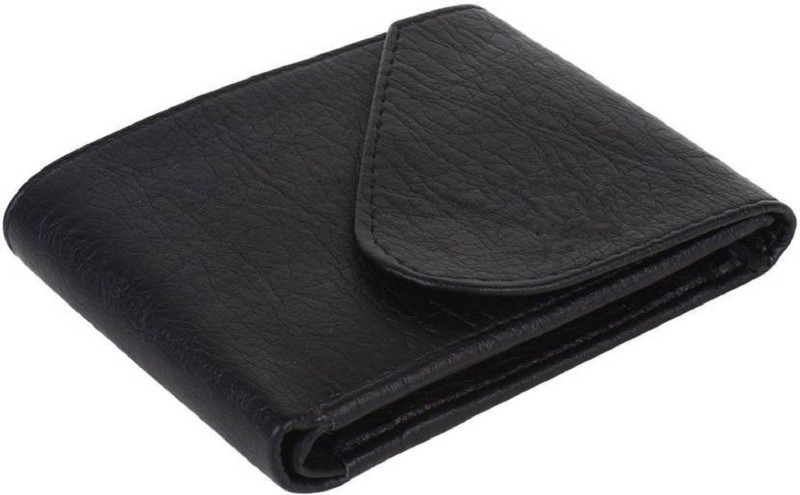 frs Women Casual Black Artificial Leather Wallet(5 Card Slots)