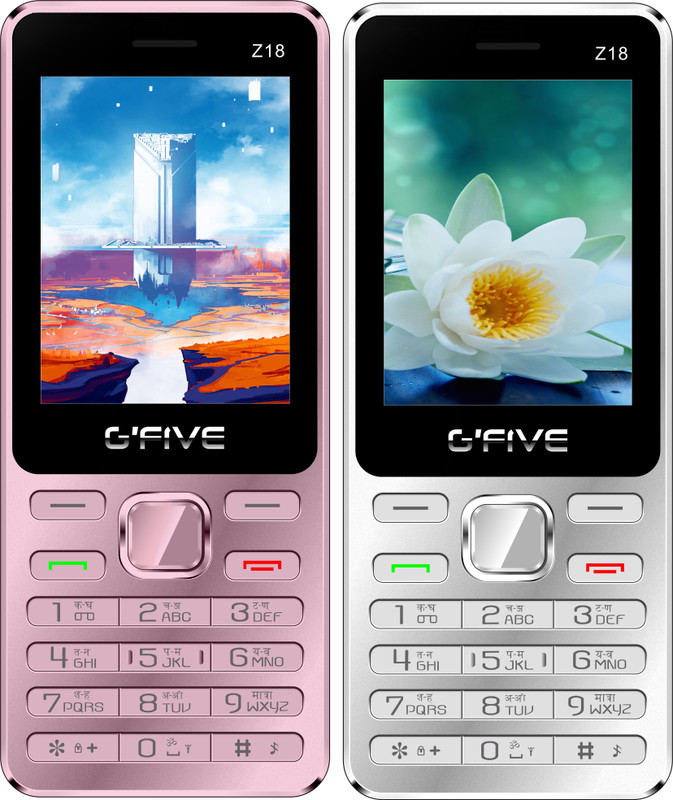Gfive Z18 Combo of Two Mobile(Silver, Pink)