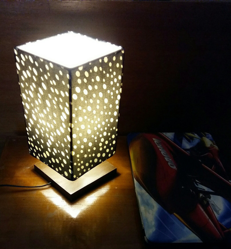 navi creation tch004 Table Lamp(33 cm, brown wooden)