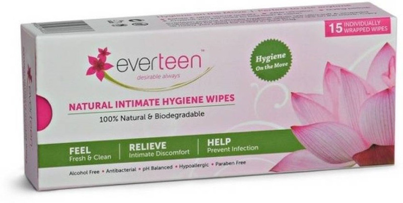 everteen Feminine Hygiene Wipes Intimate Wipes (15 Pack) Intimate Wipes(15 Sheets)