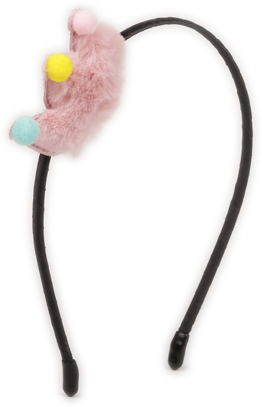 Pikaboo Pom Pom Crown Girls Hairband - Pink Champagne Head Band(Pink) Pikaboo Pom Pom Crown Girls Hairband - Pink Champagne Head Band(Pink)
