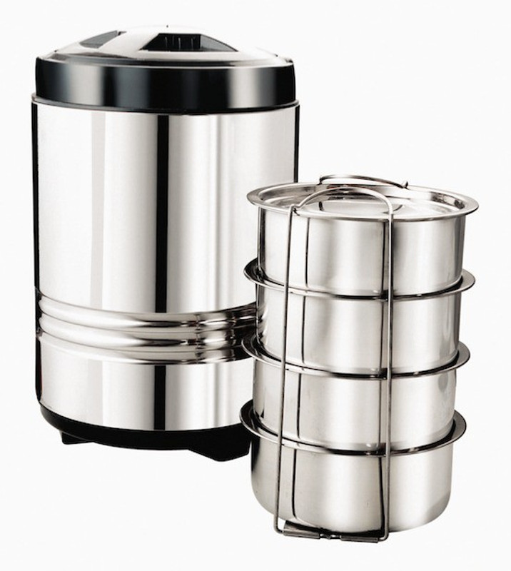ae maharani Lunch Box Thermosteel (Steel in Steel out) insulated 4 container (2400 ml) 4 Containers Lunch Box(2400 ml)