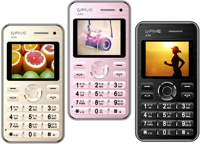 Gfive A98 Pack Of Three Card Phones(Rose, Gold, Black)