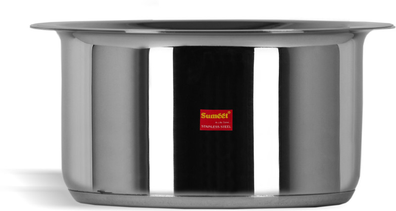 Finetouch Stainless Steel Induction Bottom (Encapsulated Bottom) Induction & Gas Stove Friendly Container/Tope/Cookware Tope/Bhagona/Patila 2.5 L capacity 20 cm diameter(Stainless Steel, Induction Bottom)