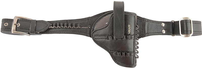 SHAH Unisex Leather 12 Bore Cartridge Belt Racquet Carry Case/Cover Free Size(Black)