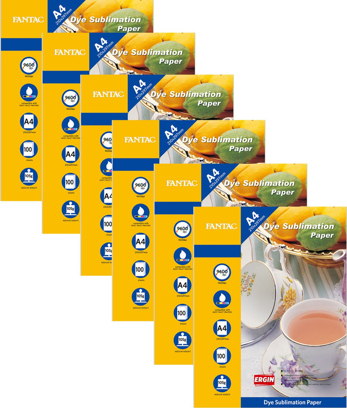 fantac Fantac Matte Coated Dye Sublimation Paper Plain A4 Sublimation Mug Printing Paper(Set of 6, White)