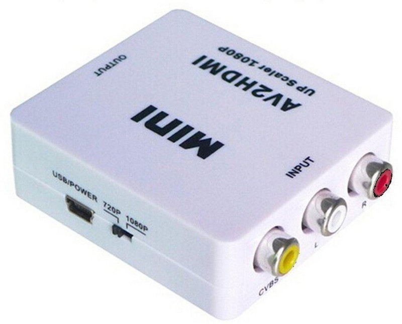 Tobo TV-out Cable Mini AV2HDMI RCA AV HDMI AV2HDMI Converter Box Video Adapter TD-657VC(White, For Laptop)