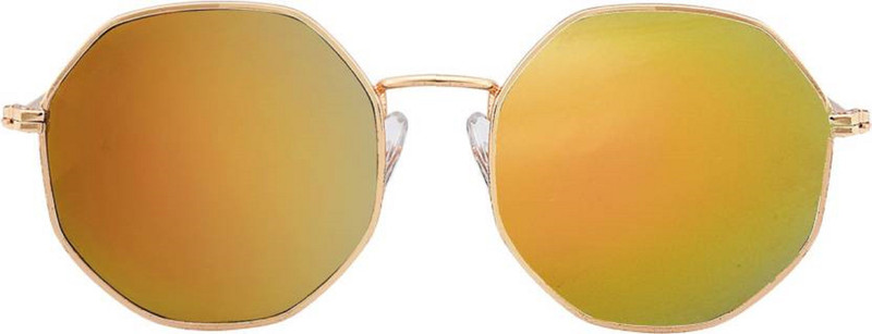 Damemoda Retro Square, Round, Wrap-around, Aviator, Oval, Sports Sunglasses(Multicolor, Golden, Yellow, Orange, Silver, Pink)