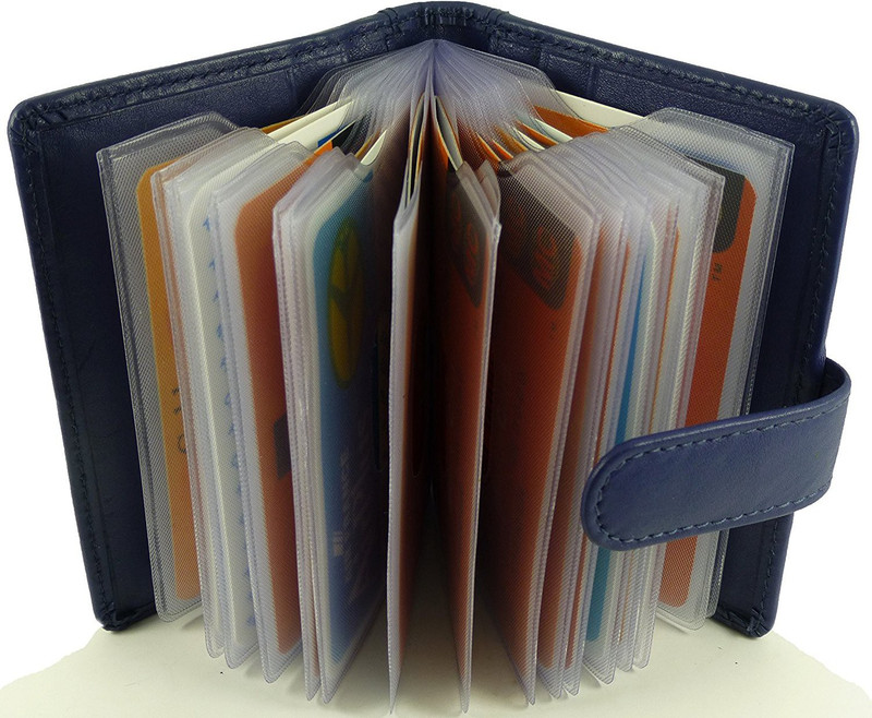 myseeku Men Blue Genuine Leather Card Holder(20 Card Slots)