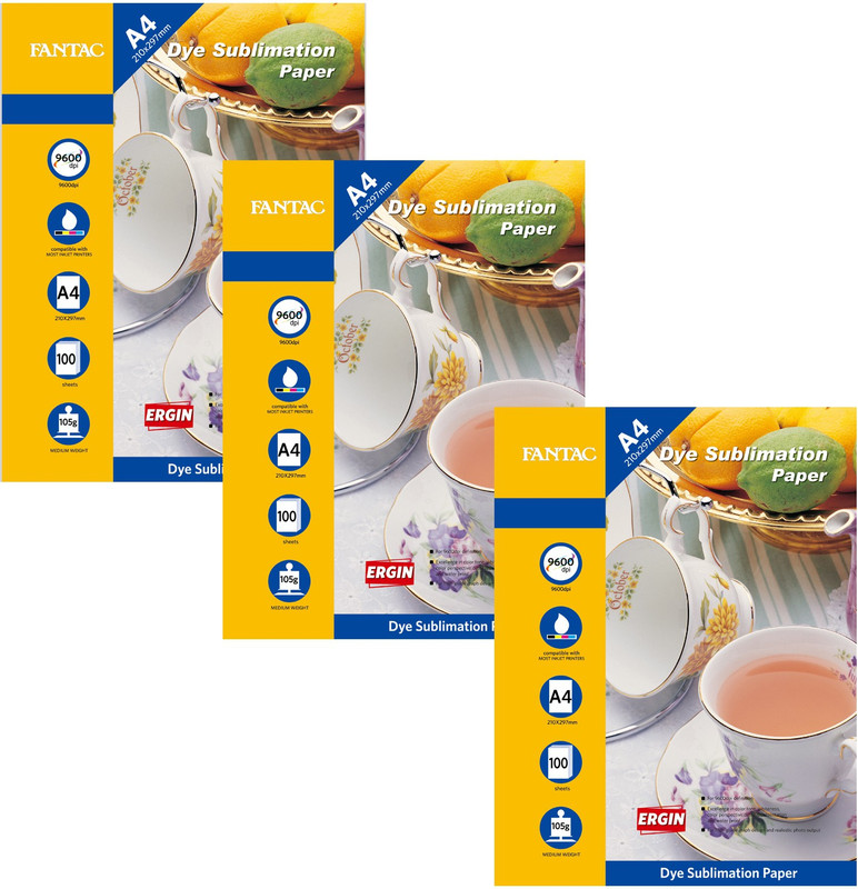 fantac Fantac Matte Coated Dye Sublimation Paper Plain A4 Sublimation Mug Printing Paper(Set of 3, White)