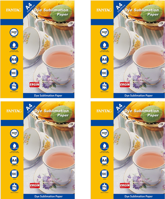 fantac Matte Coated Dye Sublimation Paper Plain A4 Sublimation Mug Printing Paper(Set of 4, White)