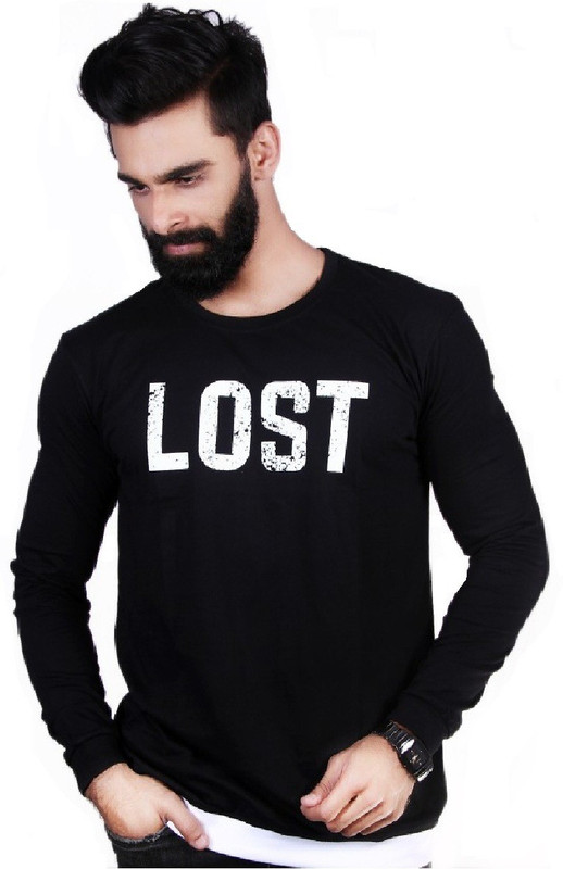 the royal swag Printed Men Round Neck Black T-Shirt