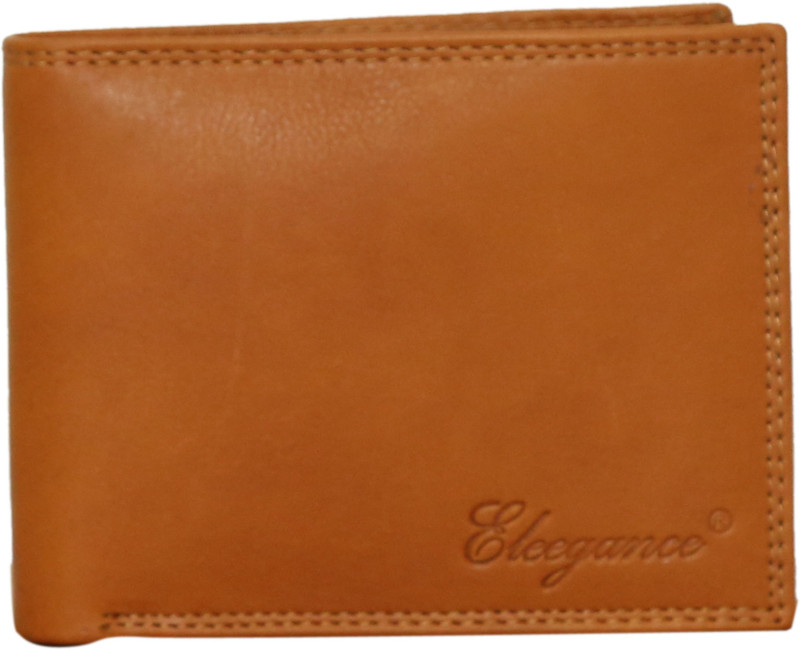 eleegance Men Tan Genuine Leather Wallet(6 Card Slots)