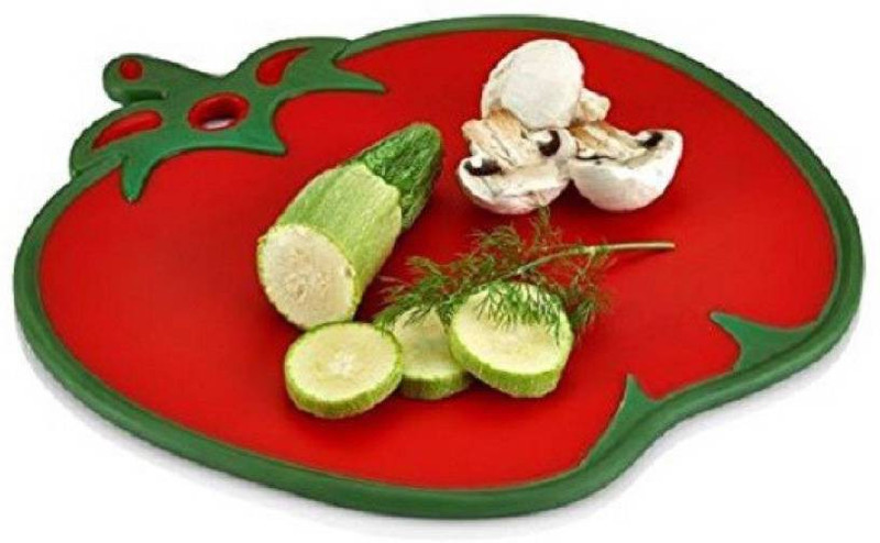 hobby life Non Slip Reversable Choping Board Plastic Cutting Board(Red Pack of 1)