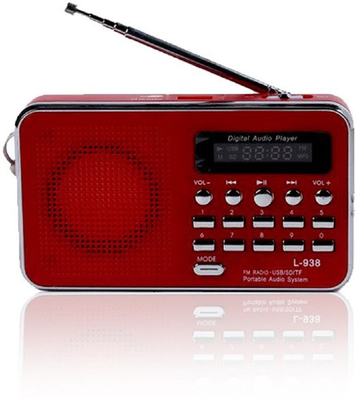 creto latest best quality home audio fm speaker support usb pendrive memory card and aux FM Radio(Red)