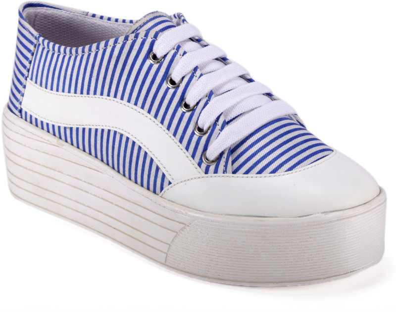 Bella Toes Designer Shoes for Women - Casual Shoes - Blue Fabric Sneakers for girls and Women Sneakers For Women(Blue)