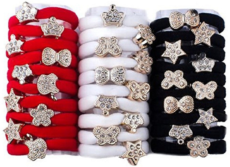 Confidence Fancy Rubber Band Hair Bands For Braids, Ponytails And Different Hair Styles Rubber Band(Red, White, Black) Confidence Fancy Rubber Band Hair Bands For Braids, Ponytails And Different Hair Styles Rubber Band(Red, White, Black)