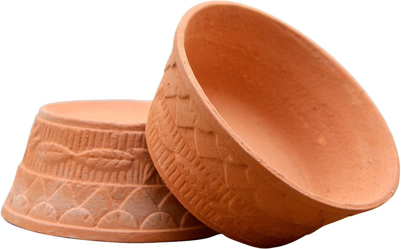 om craft villa Pottery Bowl Set(Brown, Pack of 2)