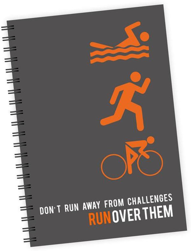 dpotli A5 Notebook(Don't Rhn Away From Challenges, Multicolor)