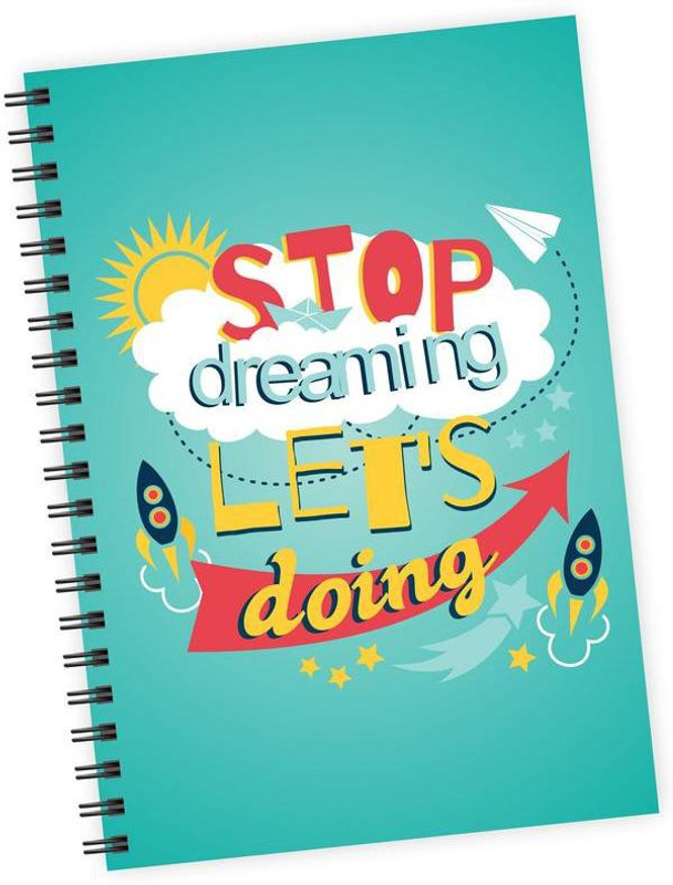 dpotli A5 Notebook(Stop Dreaming Let's Doing, Multicolor)