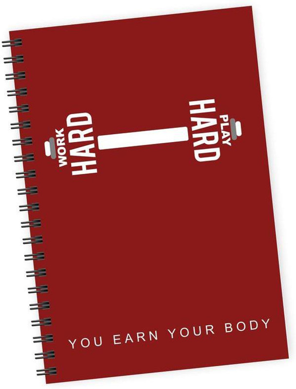 dpotli A5 Notebook(Work Hard Play Hard, Multicolor)