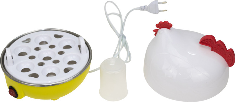 AVMART New Electric Egg Boiler Egg Steamer Egg Cooker White and Yellow Hen Boiler Egg Cooker(White, Yellow, 7 Eggs)