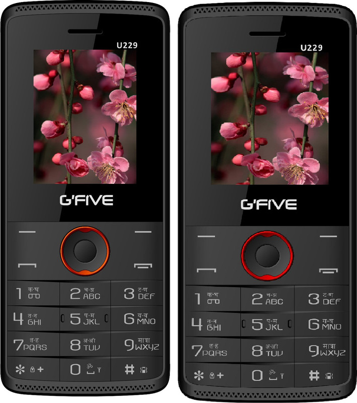 Gfive U229 Combo of Two Mobile(Black $$ Orange & Black $$ Red)