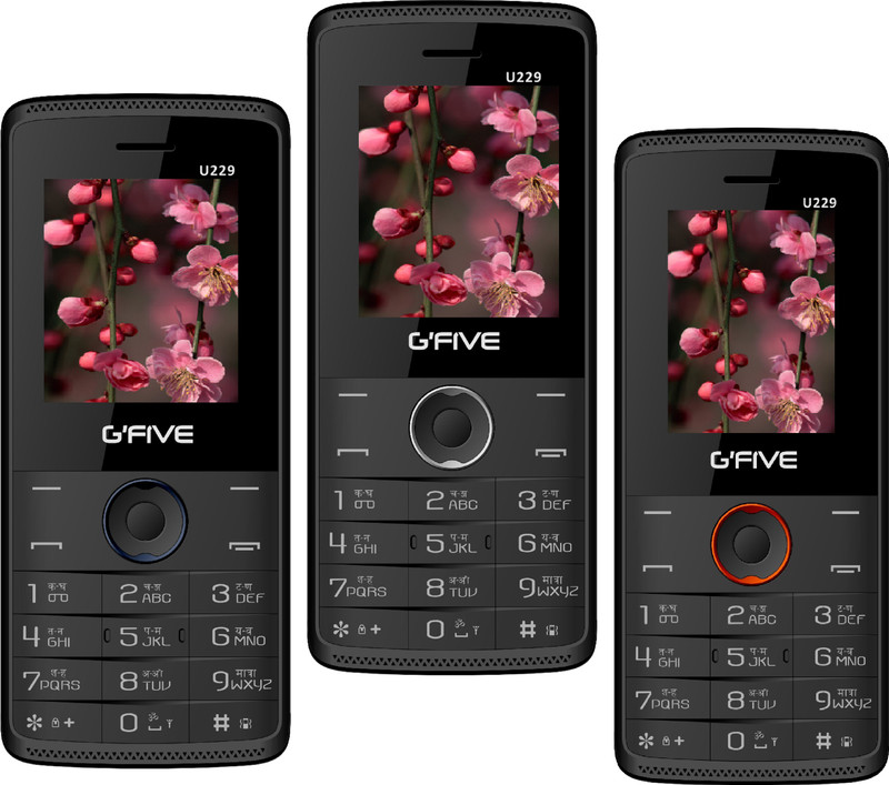 Gfive U229 Combo of Three Mobile(Black $$ Blue, Black $$ Grey & Black $$ Orange)