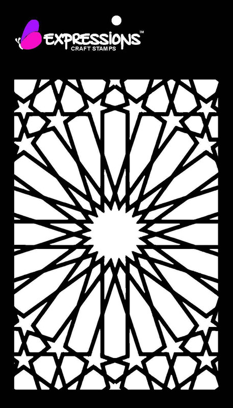 expressions craft stamps Star Kaleidoscope EST6016 Hand made Design Stencil(Pack of 1, Art Stencil)