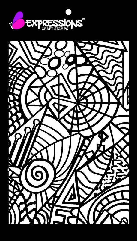 expressions craft stamps Doodles EST6015 Hand made Design Stencil(Pack of 1, Art Stencil)