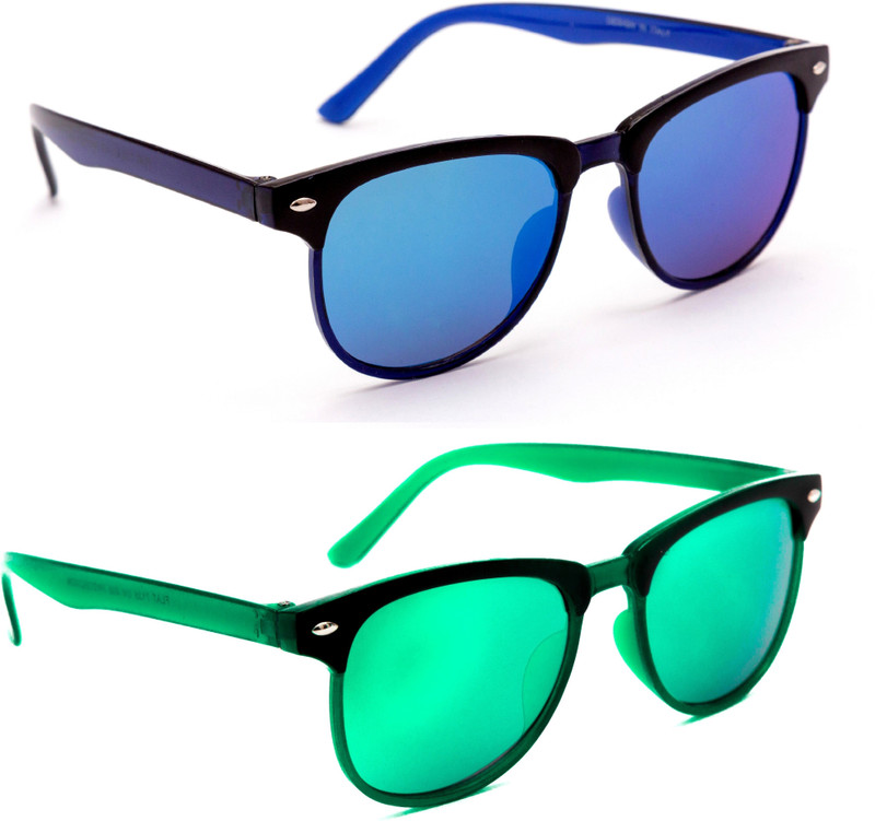 TheWhoop Wayfarer Sunglasses(Blue, Green)