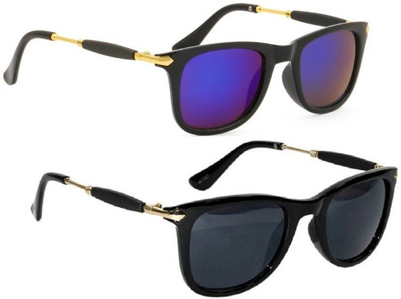 Eyeshot Wayfarer, Wayfarer Sunglasses(Black, Blue)