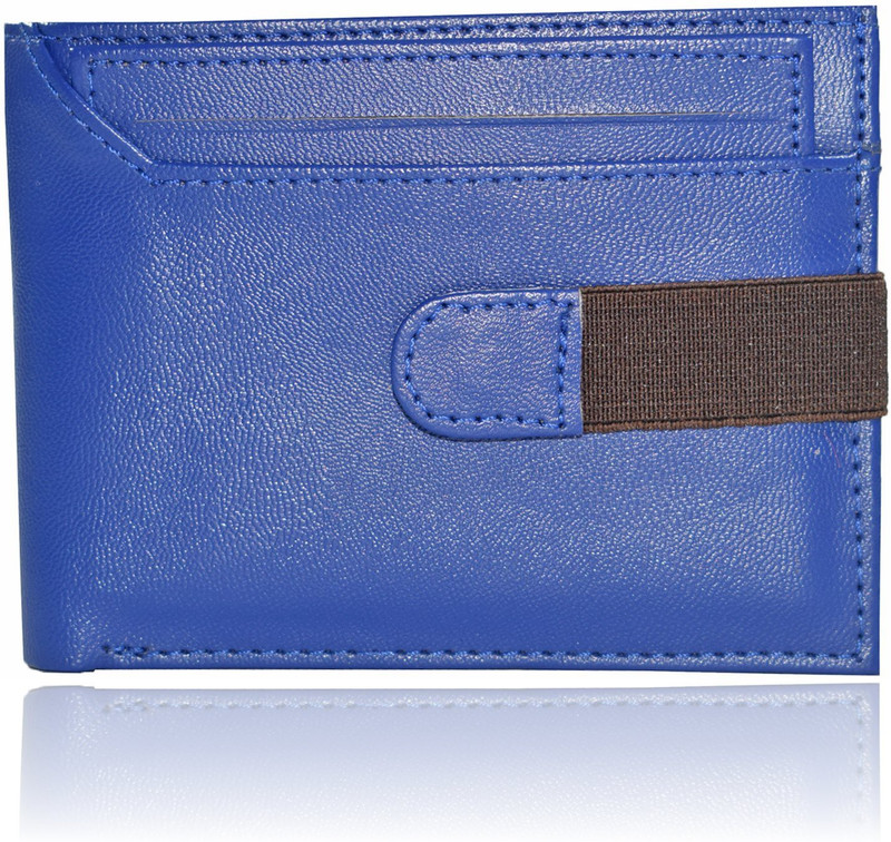 ifrazon Men Blue Artificial Leather Wallet(7 Card Slots)