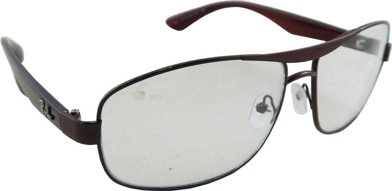 Riy Don Rectangular Sunglasses(Clear, Brown)