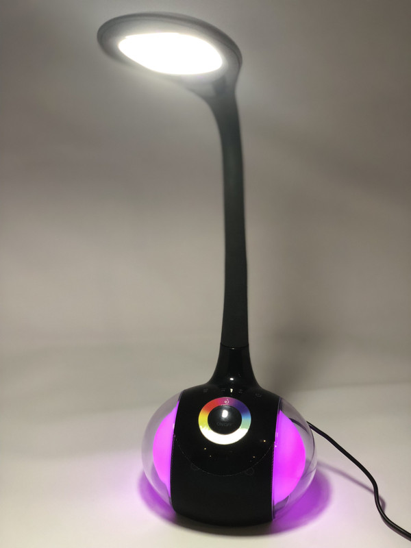 clair FLEXIBLE DESK LAMP WITH RGB NIGHT LIGHT AND BLUETOOTH SPEAKER Table Lamp(52 cm, Black)