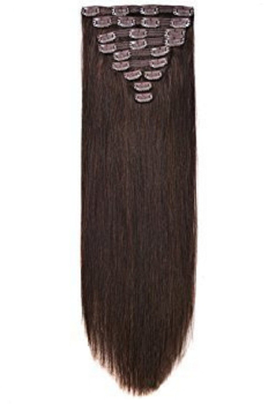 Majik 100% Pure Human Extensions | Get Beautiful, Healthy, Instantly With No Damage 100 Grams (24 inch, Dark Brown) Hair Extension
