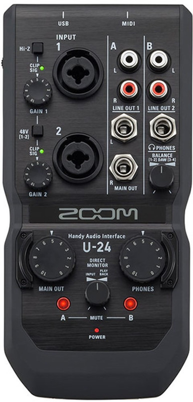ZOOM U-24 2in/4out, Handy Audio Interface 6 Tracks Digital Multi-track Recorder