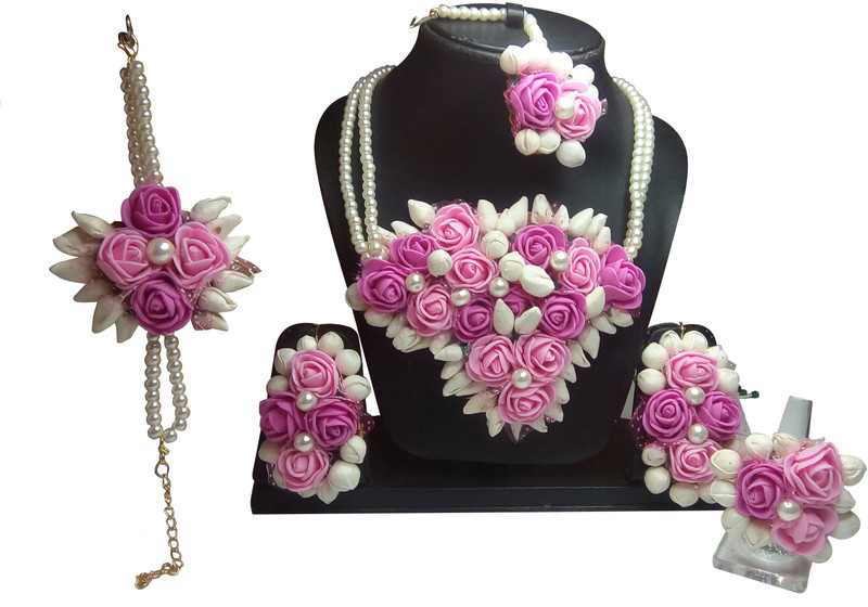 bharat sales Cotton Dori Jewel Set(Pink, White)